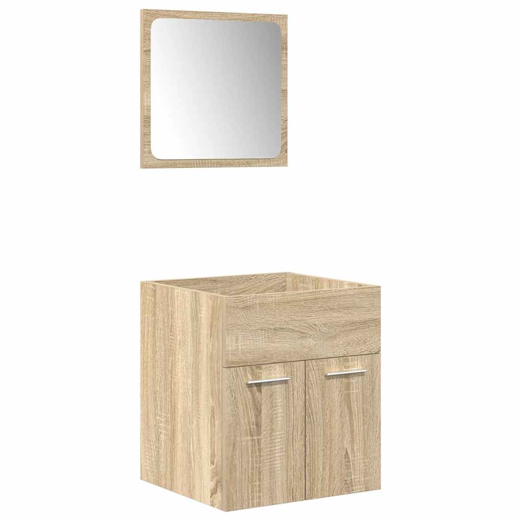 5 Piece Bathroom Furniture Set in Sonoma Oak Particleboard