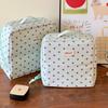 Korean Style Polka Dot Makeup Brush & Storage Bag - 2026 Mint Green Vertical Design