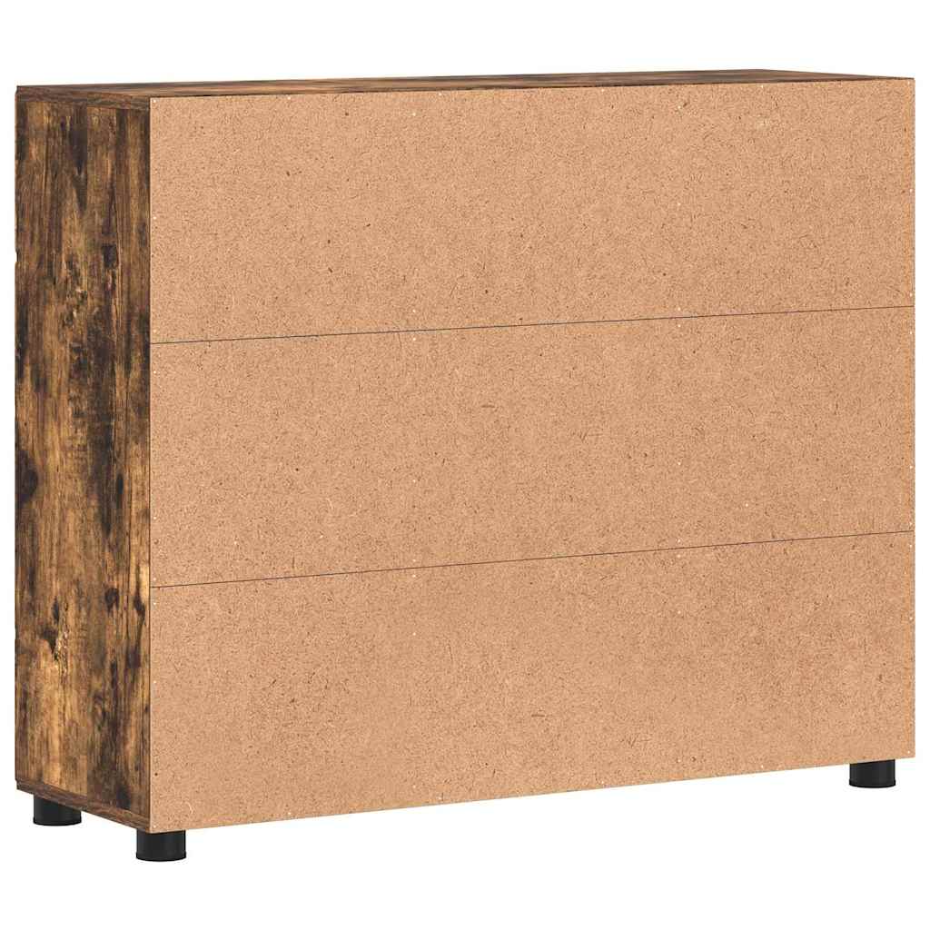 FLORIN Sideboard with Door Smoked Oak Finish 88.5 X 30.5 X 73 Cm