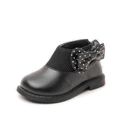 Girls Princess Boots 2024 Spring and Autumn New Little Girls Short Boots Soft Bottom with Side Bow Socks Children Tide Boots