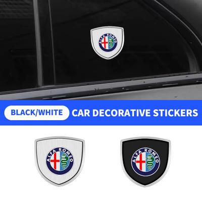 1/2pcs 3D Metal Car Styling Shield Emblem Badge Stickers For Giulia Giulietta 156 159 147 Mito Stelvio Sportiva GT