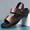 Fashion Quality Handmade Flats Summer Sandals Breathable Leather Outdoor Men Sandals Antiskid Beach Sandal Luxury Dual-purpose Slippers