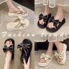 Bow Fairy Comfortable Sandal Slippers Women Summer Outer Wear Fairy Thick Bottom One Slipper Women Fashion Women Summer Breathable Shoes