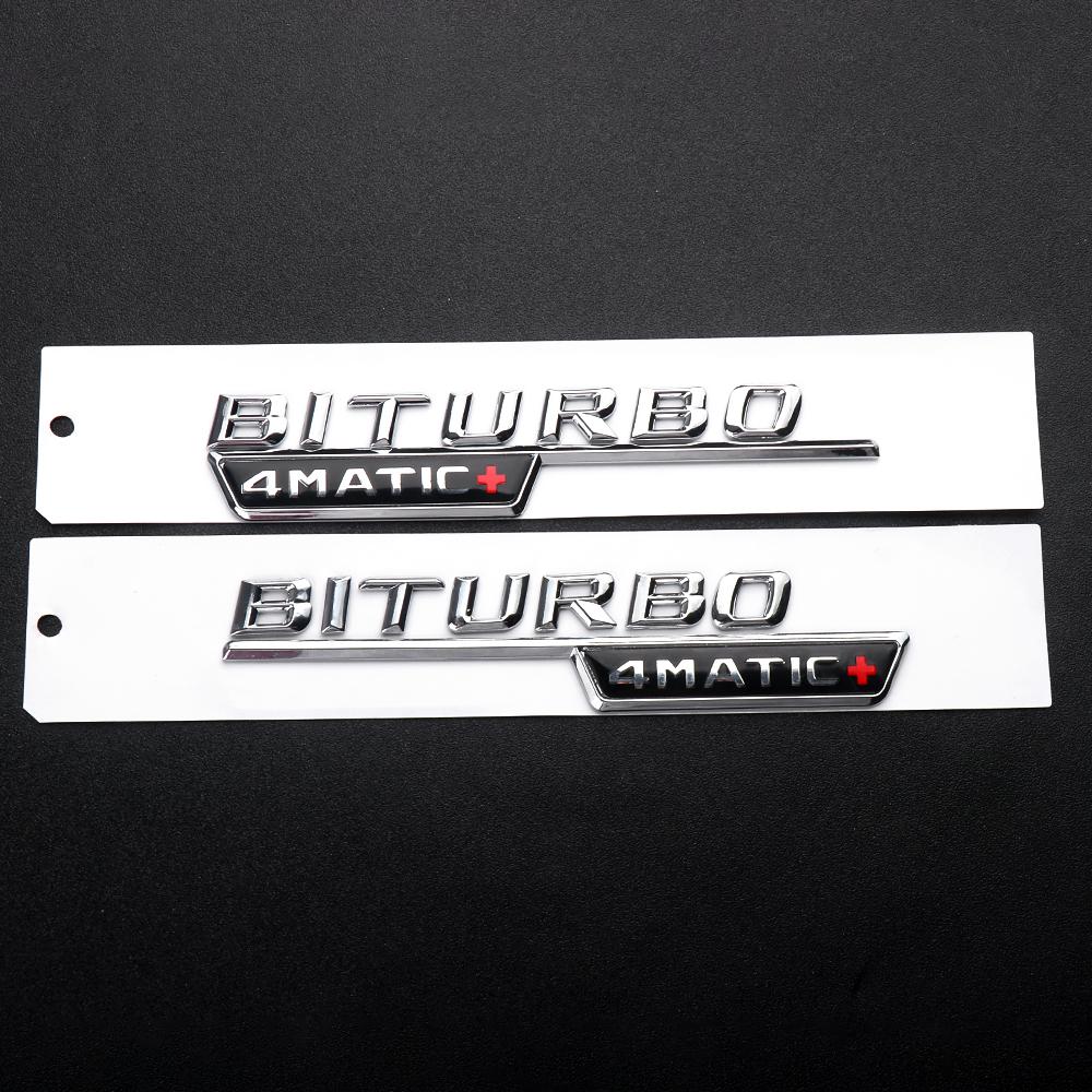 ABS V8 BITURBO 4MATIC Badge Sticker Car Body Trunk Fender Decoration For Mercedes Benz AMG W203 W206 W220 W205 W211 W210 W108