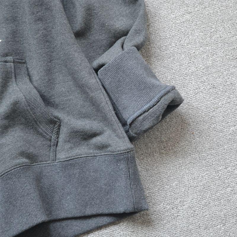 

Свитшот с капюшоном из чистого хлопка с вышивкой медведя в том же стиле, приталенный, на молнии, для весны и осени Grey pullover 165/88A