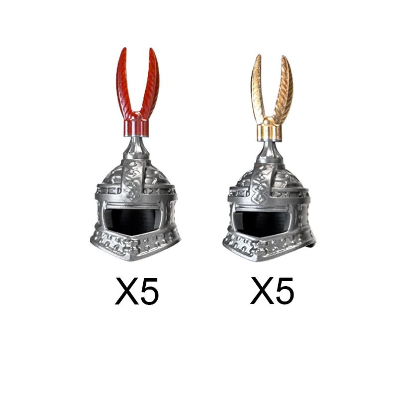 MOC Medieval Castle Knight Figures Waffen Accessories Flame Helmet Shoulder Armor Sword Toy