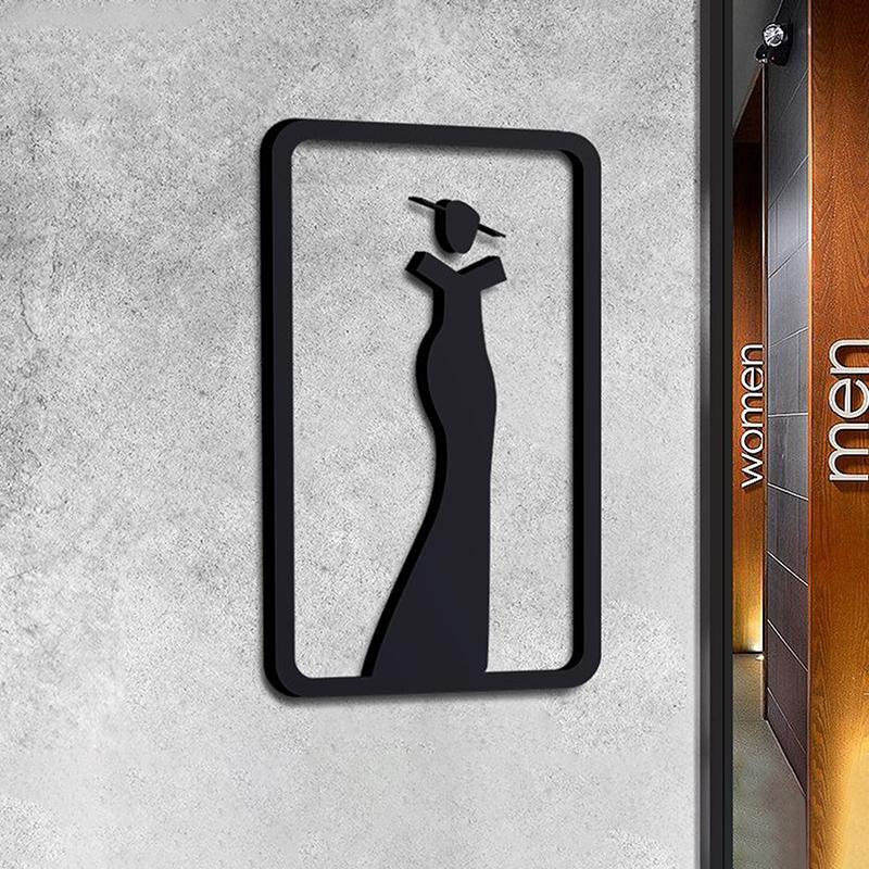 

Акриловая простая 3D женская мужская туалетная табличка для туалета настенная этикетка наклейка для торгового центра декор туалета as the picture