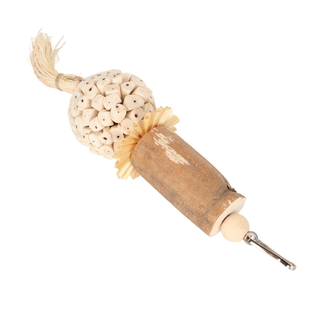 Sola Stick Bird Toys Fun Interactive Soft Ball Log Sola Wood Corn Leaf Silk Relieve Boredom Parrot