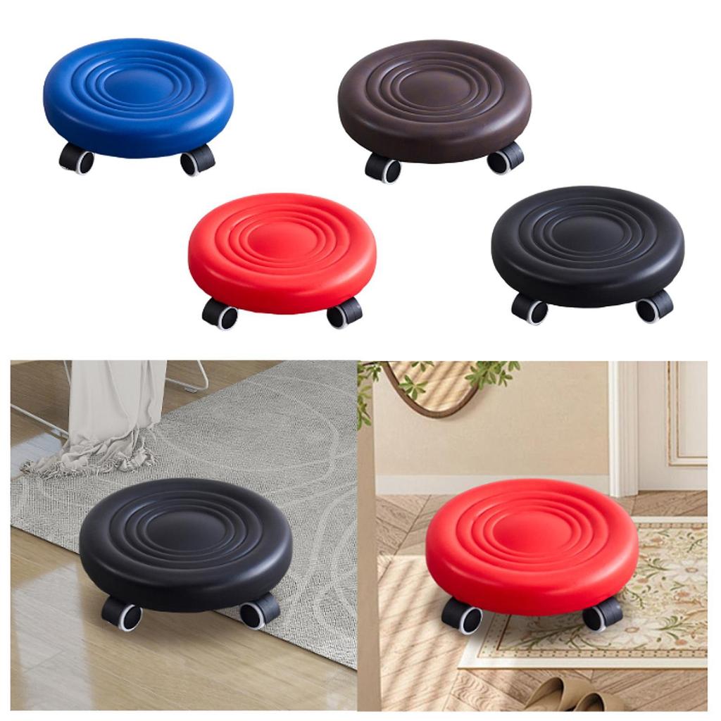 Low Height Rolling Stool with Swivel Caster Movable Low Roller Seat for Living Room Garage Shop Salon Pedicure Manicure Bedroom