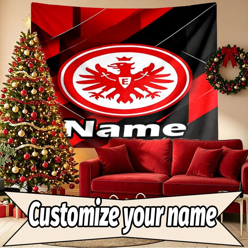 Custom Name Personalized Eintracht Frankfurt Print Tapestry, Wall Art Decor, Bedroom, Dorm, Apartment, LivingRoom, Party Backdrop, Gift for Birthday