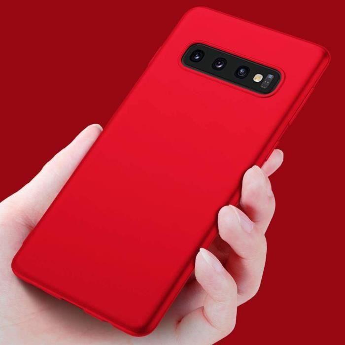 Coque de Protection - PROSHOP - Samsung Galaxy S10 - Rouge - Souple - Silicone Mate