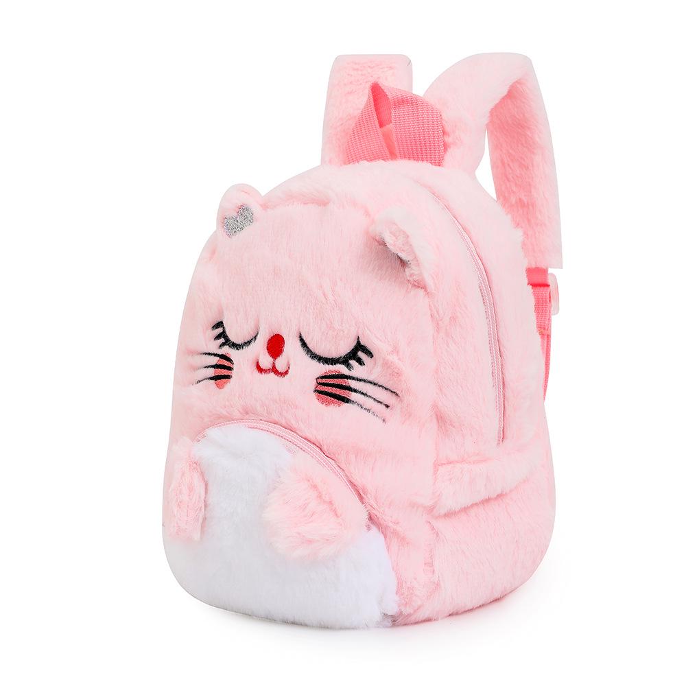 Cartoon Unicorn Plush Backpack with Big Eyes for Little Girls