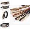 Minimalist Women Leather Belt With Elliptical Flat Buckle For Casual Dress And Jeans