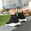 Striped High Top Sock Shoes Women Platform Soft Elastic Slip On Sock Sneakers Women Thick Bottom Damping Shoes Woman 40