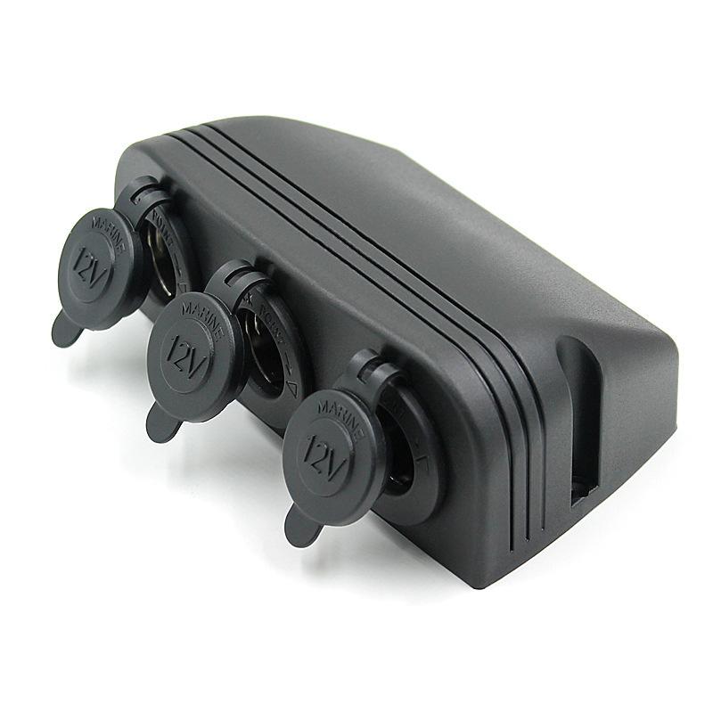 3 In 1 Tent Type 12-24V Power Sockets Combination Automotive Accessory Outlet for Car Rv Truck Marine Boat