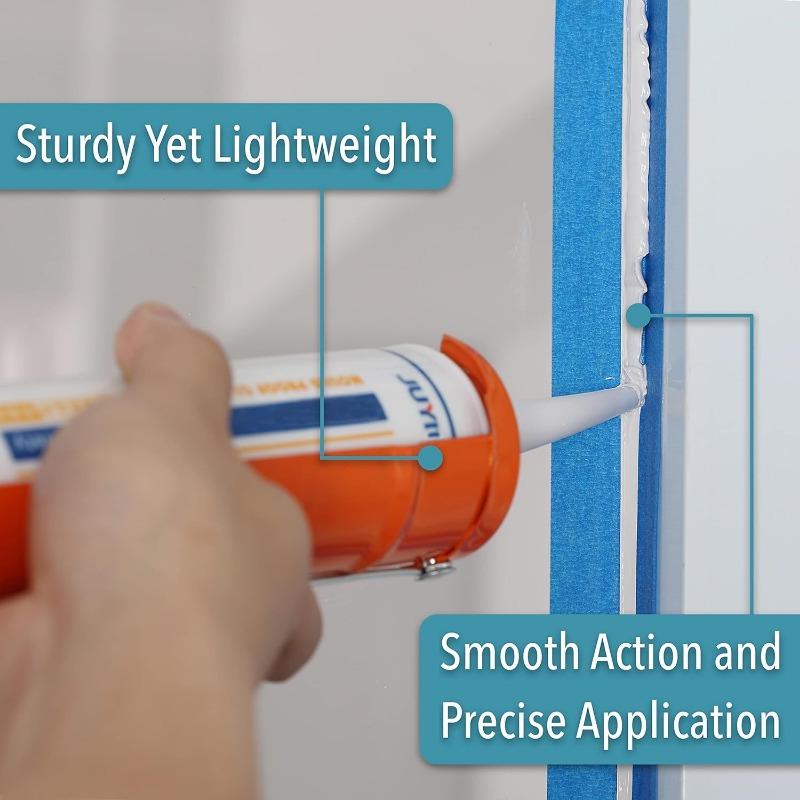 High performance silicone caulk gun, stainless steel, non-dripping sealant applicator, suitable for smooth silicone application