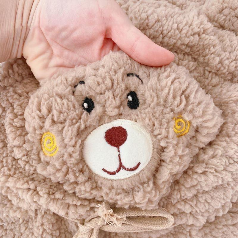 Winter Cartoon Hat With Mask Bear Lamb Beanie Hats Warm Thickened Ear Protection Beanies For Women Girl Scarf Hat