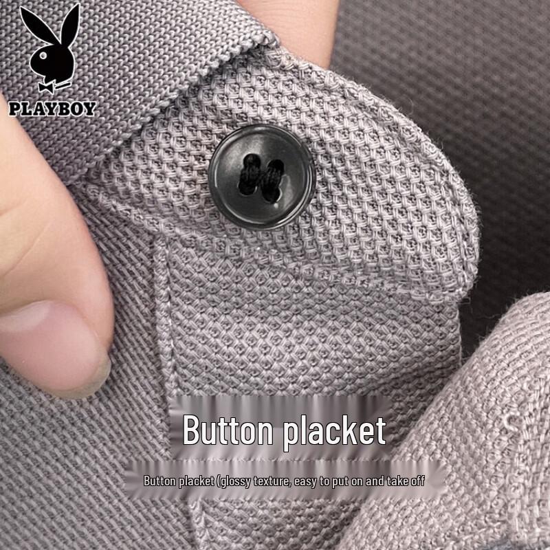 PLAYBOY Men's Pure Cotton Long Sleeve Polo Shirt