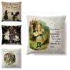 Alice In Wonderland Cartoon Pillow Case Cotton Linen Square Cushion Cover**