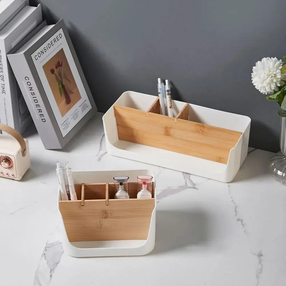 Wooden Remote Control Storage Box Stationery Storage Box Glasses Watch Organizing Storage Holder Household Organization