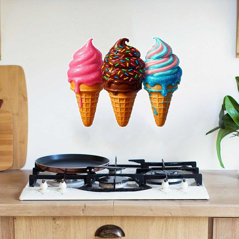 Adesivi Murali Decorativi Gelato Colorato Decorazione Cucina Sala da Pranzo Soggiorno Armadio Frigorifero Adesivi M1269