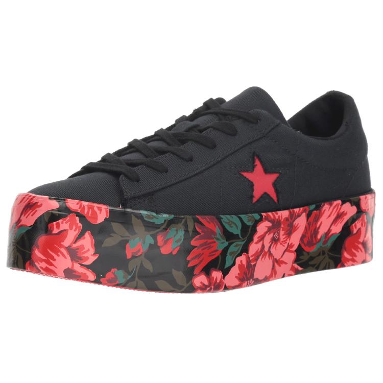 Converse One Star Ox Shoes Black/Red Women's 561766C