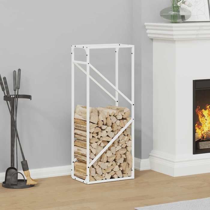 VidaXL Firewood Rack White 40x25x100 Cm, Fireplace Log Holder, Log Holder, Log Rack, 864332
