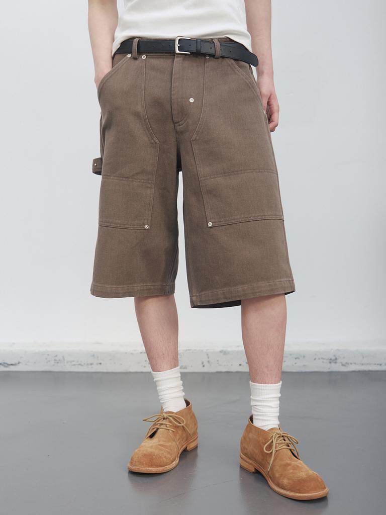 Gijunmaen Rivet Edge Bermuda Shorts Brown