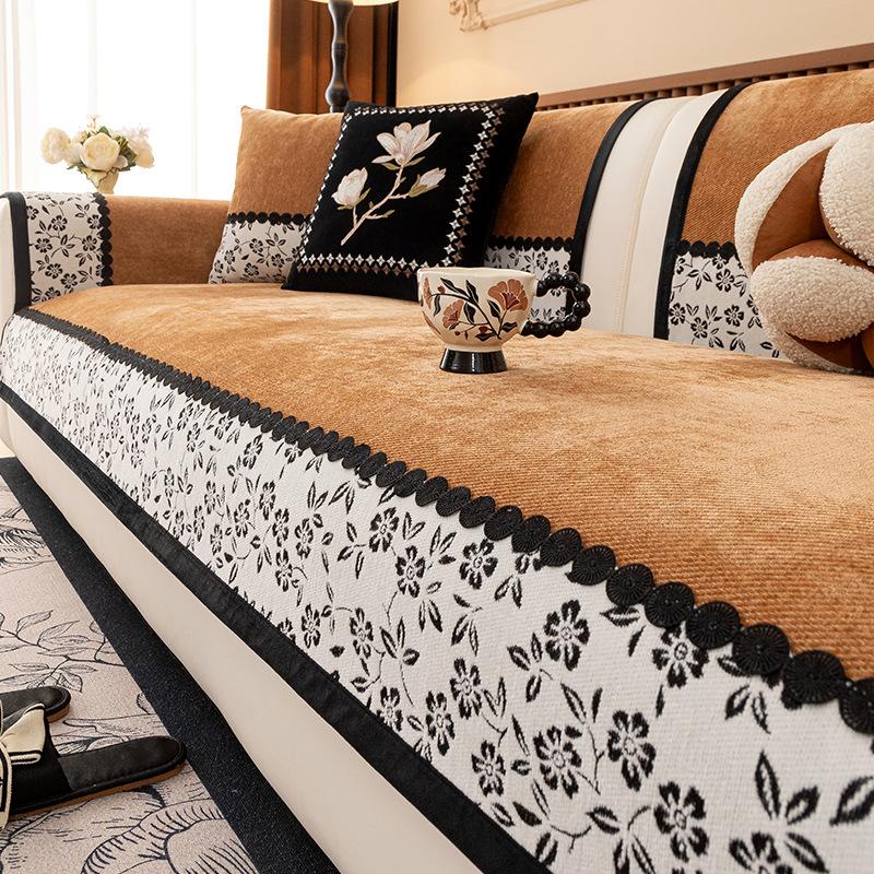 French Retro 2025 New Sofa Cushion Universal In All Seasons, High-end Non-slip Leather Seat Cushion Cover Cover Cloth Towel