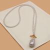18inch/20inch  Baroque Freshwater Sweater Chain Pearl Necklace with 925 Silver Buttons White Color Pearl for Party