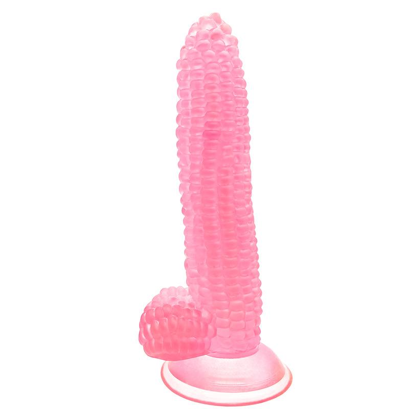 Kukuřičné Dildo Průhledné Barevné Dildo s Přísavkou Simulace Ovoce Zeleniny Falešný Penis Vestibul Anální Kolíky Erotické Produkty