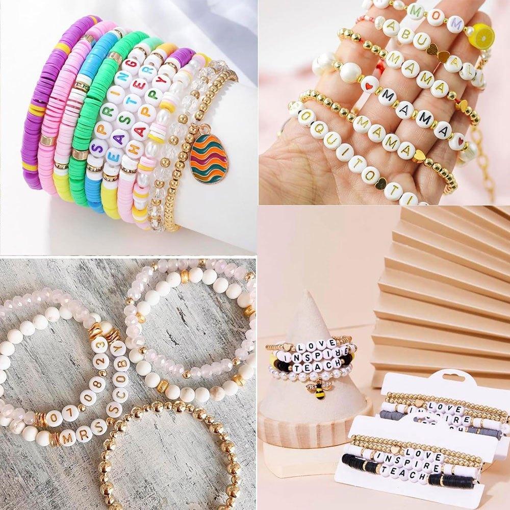 100/300/500pcs 4x7mm Colorful Luminous Round Heart Pattern Beads Mixed Plastic Shape Loose DIY Beads for Jewelry Making Bracelets Necklaces Key Chains