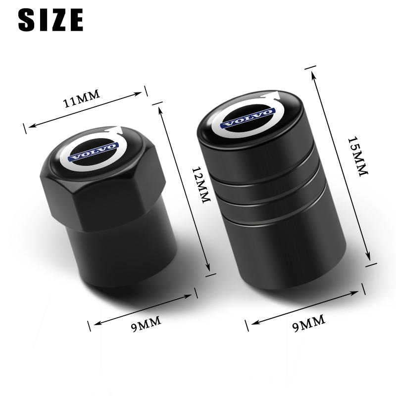 Car Wheel Tire Valve Caps Metal Stem Cover For Volvo Rdesign V90 XC40 V60 S60 V70 XC60 S90 Polestar XC90 V40 V50 AWD Accessory