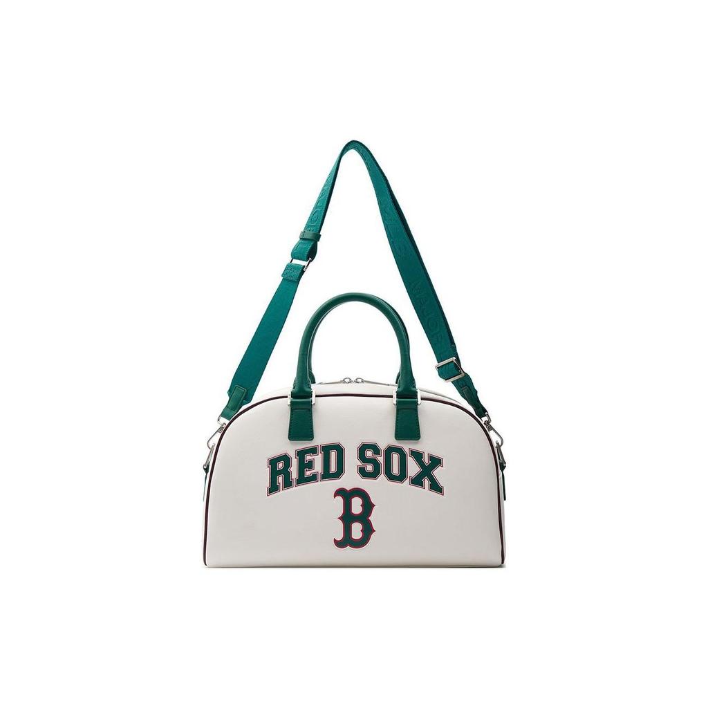 MLB Boston Red Sox Casual Fashion Commuter Bowling Bag Crossbody Shoulder Handbag Gym Travel Bag Swimming Bag Large Unisex Bags Cream 3ABWM083N-43CRS