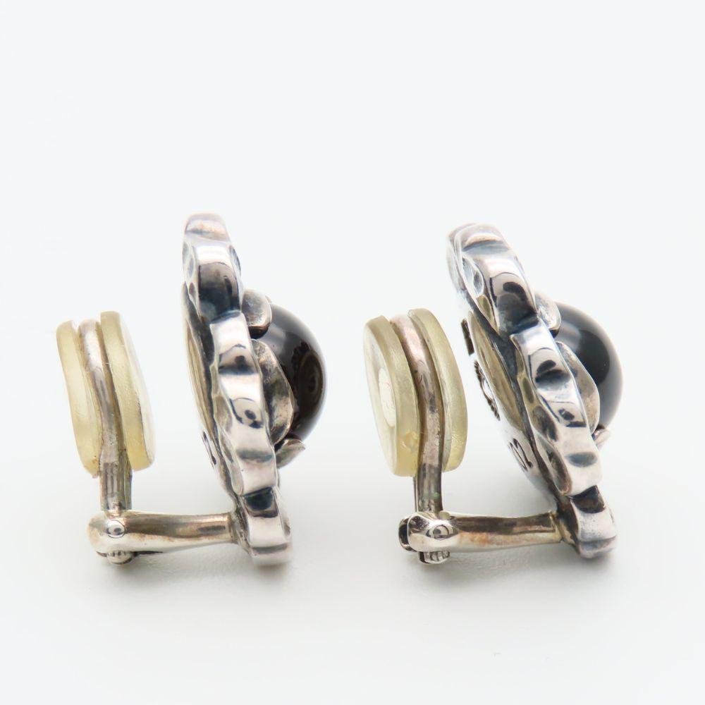 Used Georg Jensen Earring Heritage Year 2002 Silver925/garnet 13.8g Silver Red series Accessories