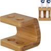 Wall-Mounted Bamboo Toothbrush Holder with 3/4 Holes Electric Toothbrush Head Storage Box Multi-Compartment Bathroom Organizer