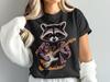 Raccoon Guitarist T-Shirt, Funny Animal Tee, Music Lover Gift, Rock and Roll Raccoon Shirt, Cute Cartoon Character T-Shirt