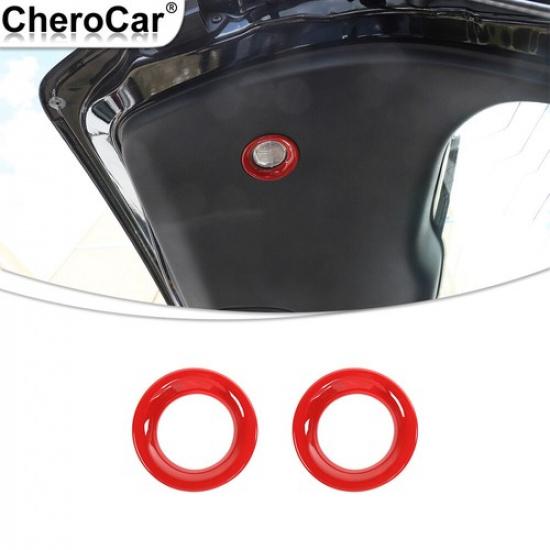 2pcs Car Tailgate Light Lamp Cover Trim Ring For Jeep Grand Cherokee 2011-21 Red