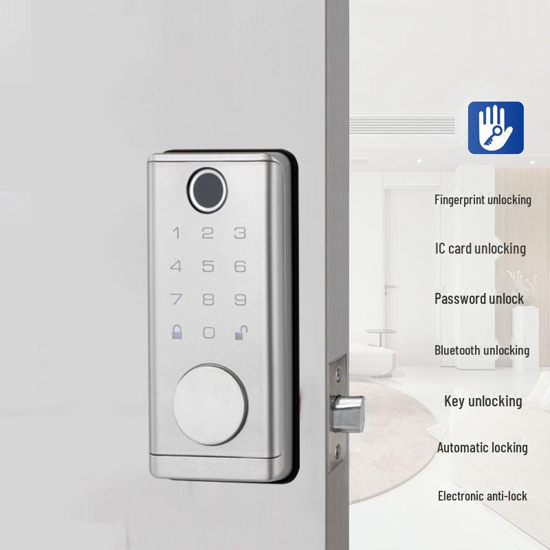 Smart WiFi Graffiti Lock: Electronic Deadbolt for Wooden Doors with Fingerprint, Key Card, and Password Access