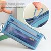 Transparent Transparent Pencil Case Large Capacity Stationery Storage Bag Mesh Pen Bag  Students