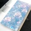Water and Flower Mouse Pad XXL Desk Mat In Blue Pink Green White Stylish Design for Computers Offices and Gaming Keyboards