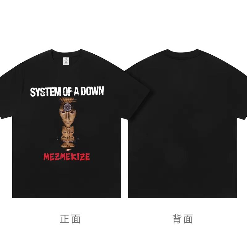 Streetwear System of a Down Zpěvák Kapela Pánské Dámské Rapové Tričko Krátký Rukáv Letní Top Toxicita Hudební Album Obal Rock