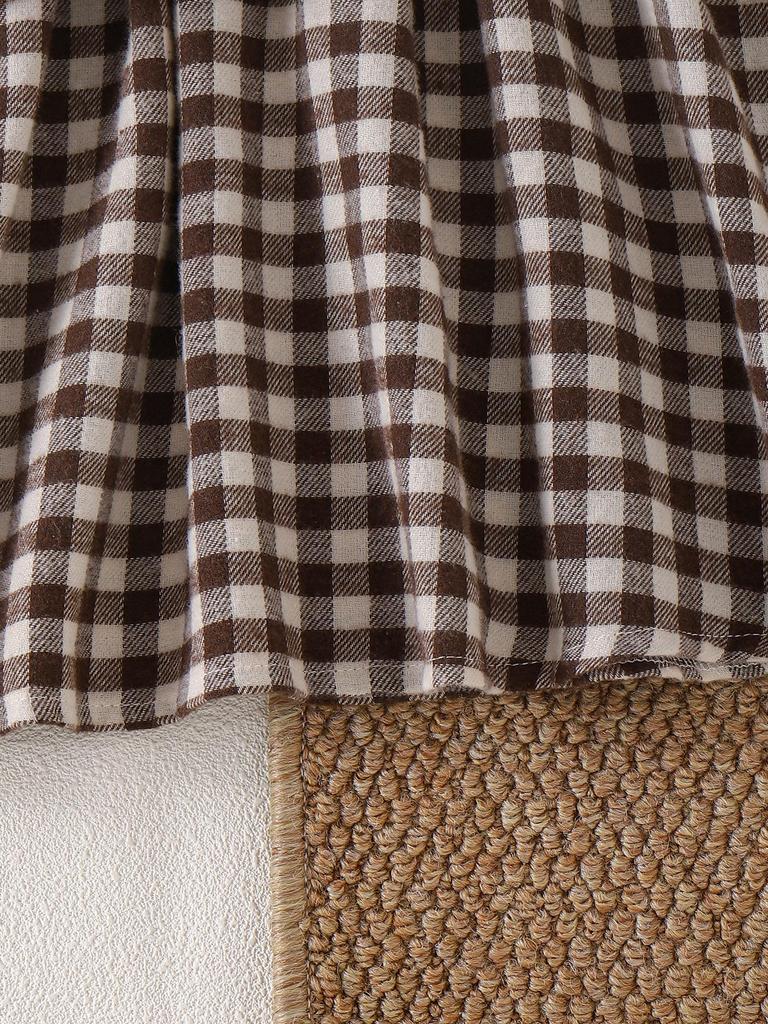 Mädchen Europäischer & Amerikanischer Stil Kleinkind Kaffee Weste + Kariertes Langarmkleid Set