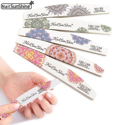 SunShine Half-Moon Wooden Nail File - Thin, Textured, Washable, and Wear-Resistant