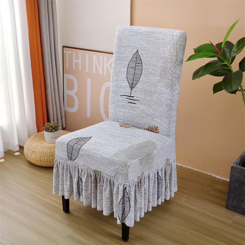Dining Chair Slipcover Stretch Chair Covers for Dining Room Washable Kitchen Chair Cover with Skirt for Home Party 1pc