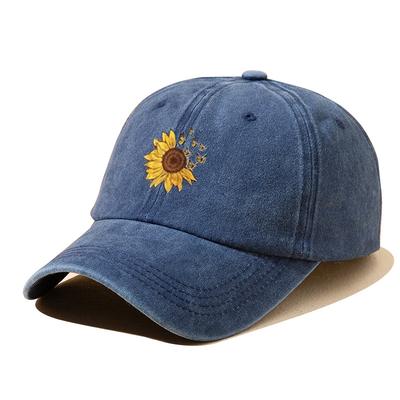 Sunflower Hat Printed Sunshade Hot Selling Outdoor Hat Duck Down Hat Men and Women's New Solid Color Sunflower Cowboy Hat