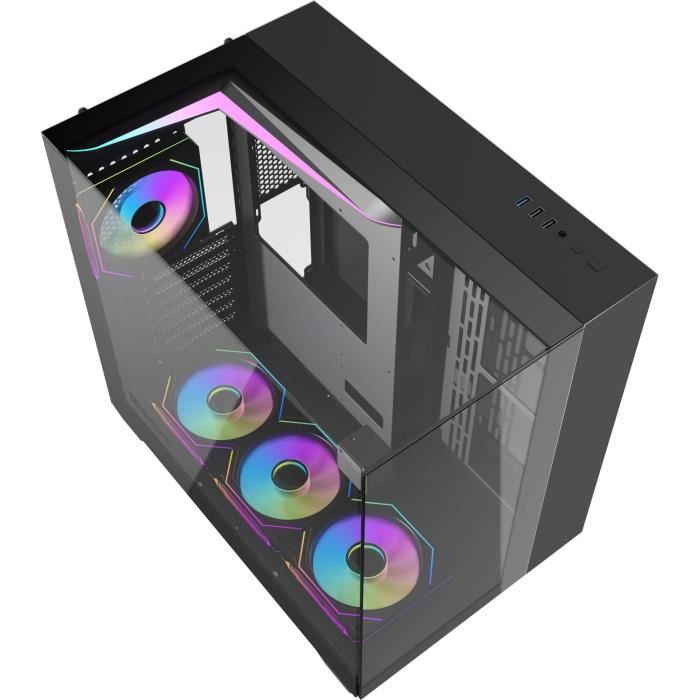 PC Case - Darkflash - TH285 Black - Mid Tower - ATX Form Factor - 4x120mm A-RGB - Black