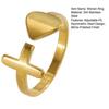 Women Ring Adjustable Fit Asymmetric Heart Design Bright Polished Mirror Texture Finger Ring Jewelry Gift