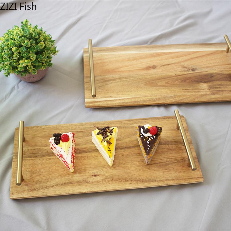 Dreistufiger Dessertkuchenständer Holz-Essteller Haushalts-Brotteller Geschirrplatte Restaurant Hotel Erfrischungsgerichte