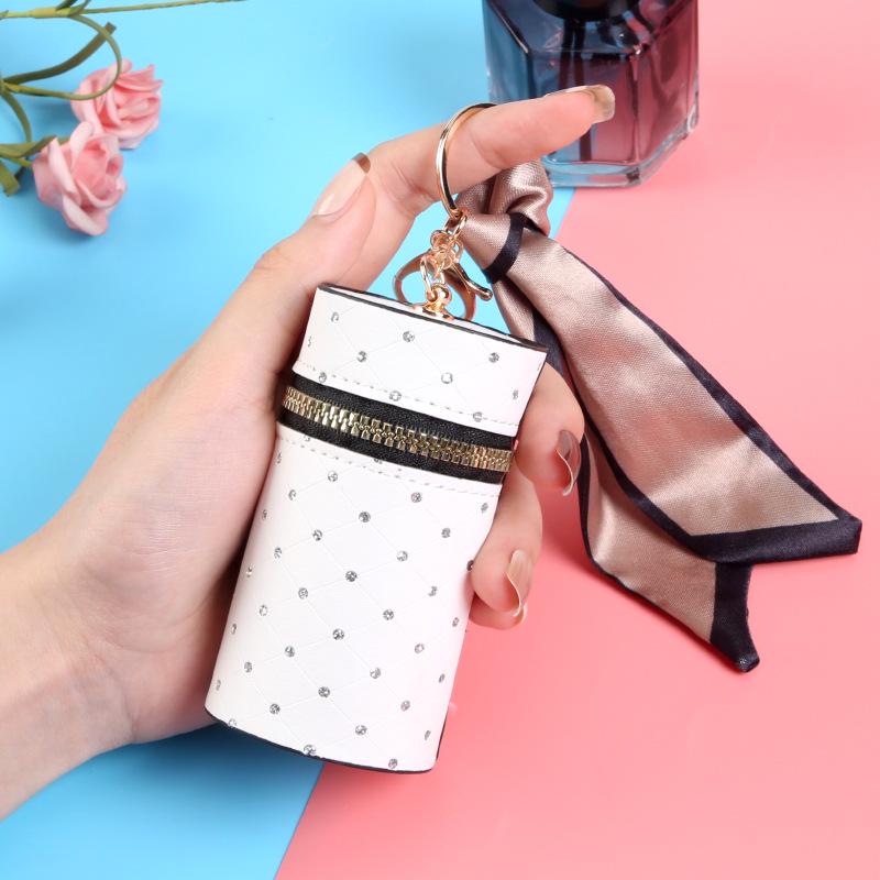 Luxury Vintage Red Mini Coin Purse & Lipstick Keychain Bag